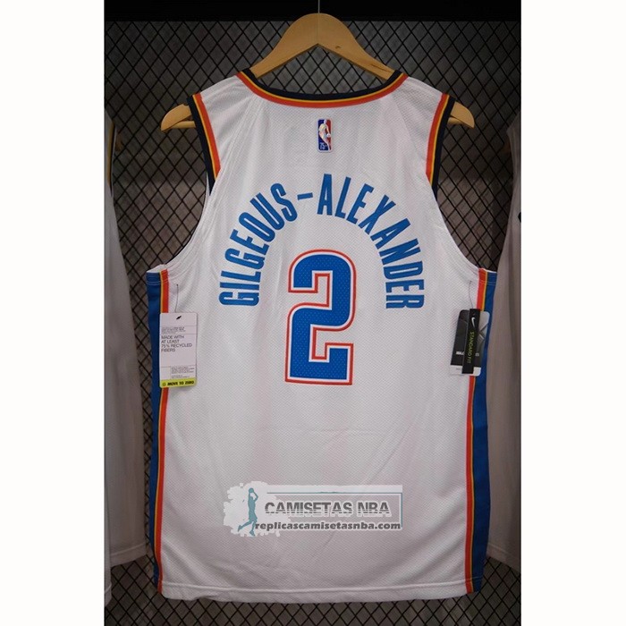 Camiseta Oklahoma City Thunder Shai Gilgeous-Alexander NO 2 Association Autentico Blanco